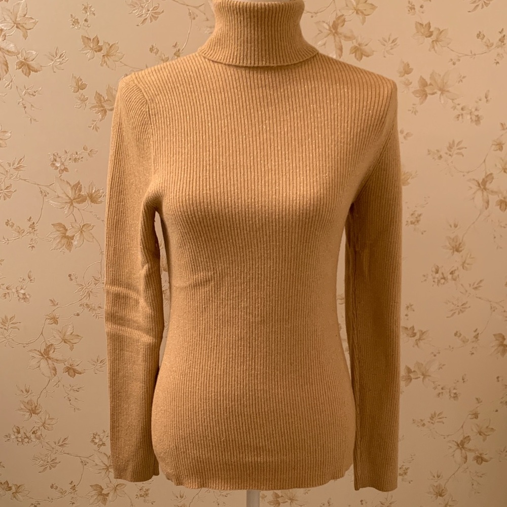 INC International Concepts Women’s Gold Turtleneck Sweater PL